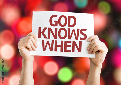 God Knows When card with colorful background