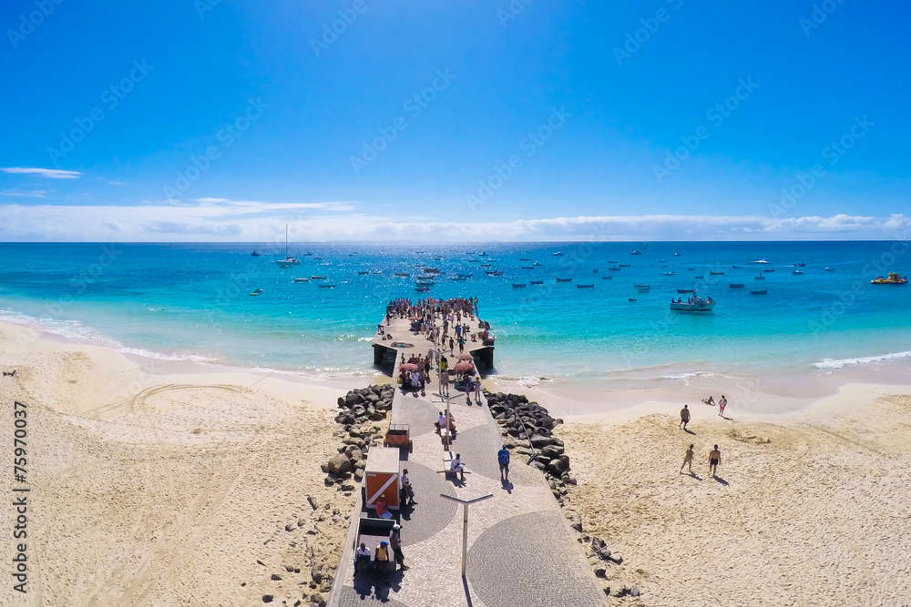 Aerial view of Santa Maria beach in Sal Cape Verde - Cabo Verde Aerial view of Santa Maria beach in Sal Cape Verde - Cabo Verde