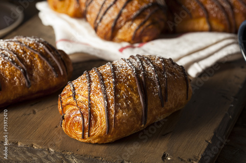 Canvas Print Homemade Chocolate Croissant Pastry