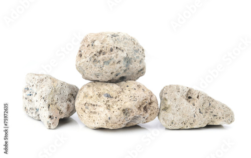 A natural piece of pumice stone isolated on white background.