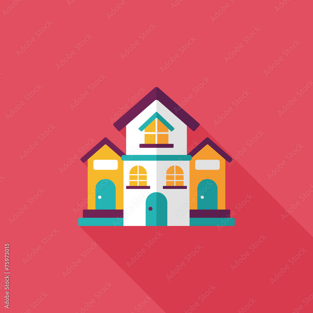 Building house flat icon with long shadow,eps10 Building house flat icon with long shadow,eps10