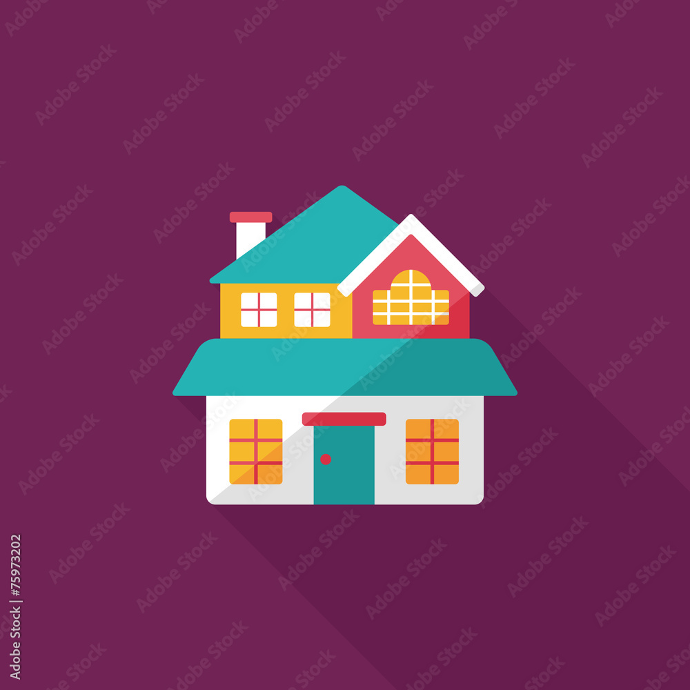 Building flat icon with long shadow,eps10 Building flat icon with long shadow,eps10