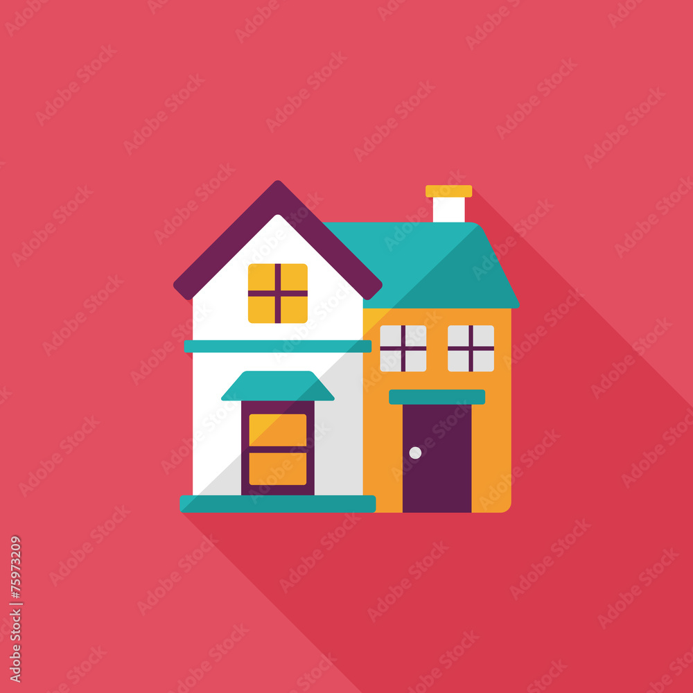 Building flat icon with long shadow,eps10 Building flat icon with long shadow,eps10