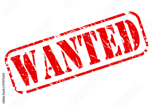 Wanted red stamp text