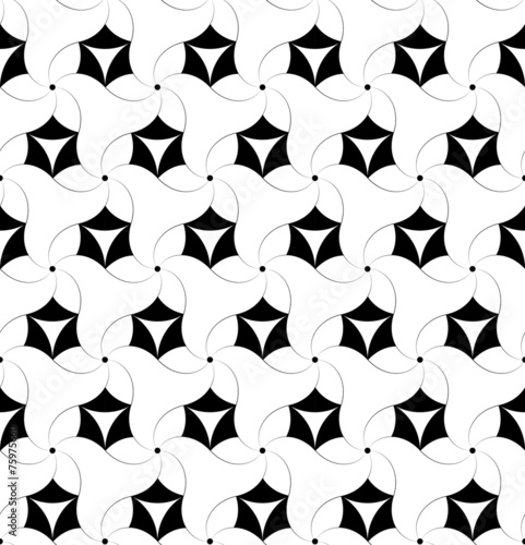 Black and white geometric seamless pattern, abstract background