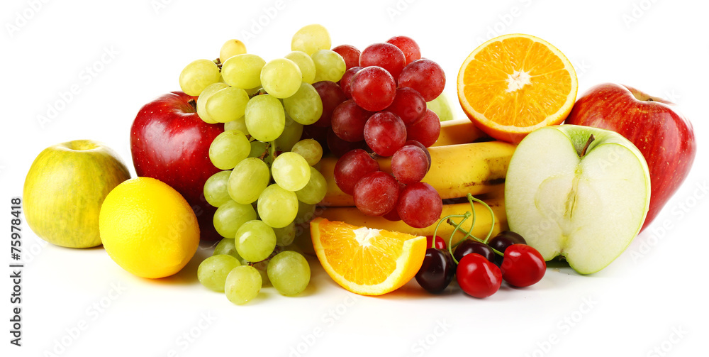 Ripe fruits isolated on white background Ripe fruits isolated on white background