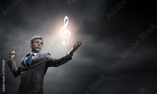 Businessman and music concept