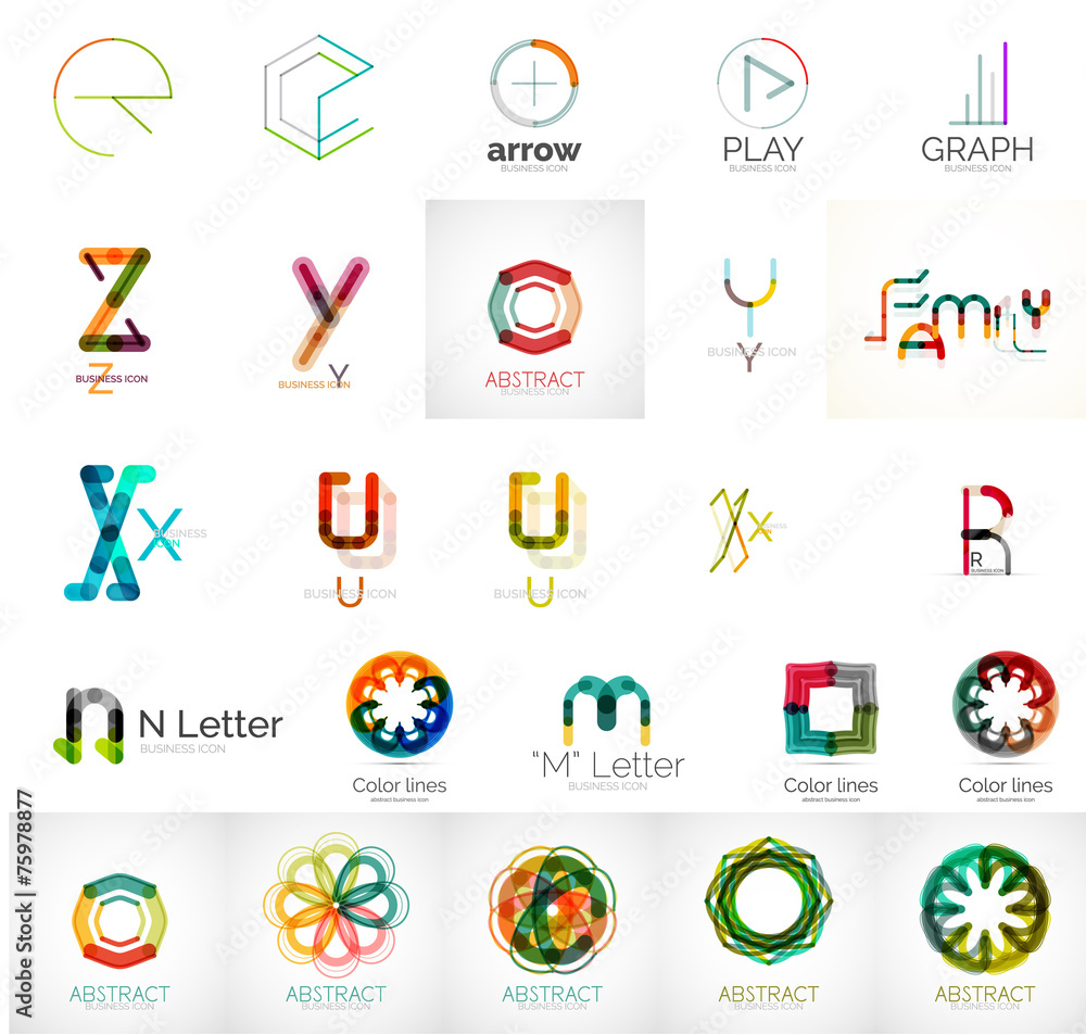 Logo collection, geometric business icon set Logo collection, geometric business icon set