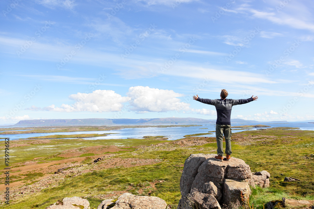 Freedom man in nature on iceland free Freedom man in nature on iceland free