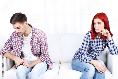 Young couple quarreling