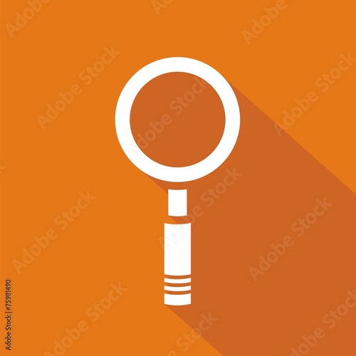 Icono lupa naranja sombra