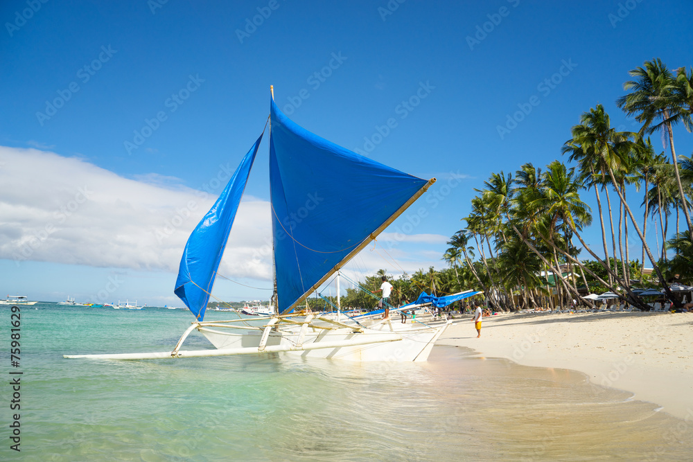 Obraz premium Landscape with sailboat