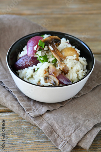 Wallpaper Mural Tasty rice with mushrooms and onions Torontodigital.ca