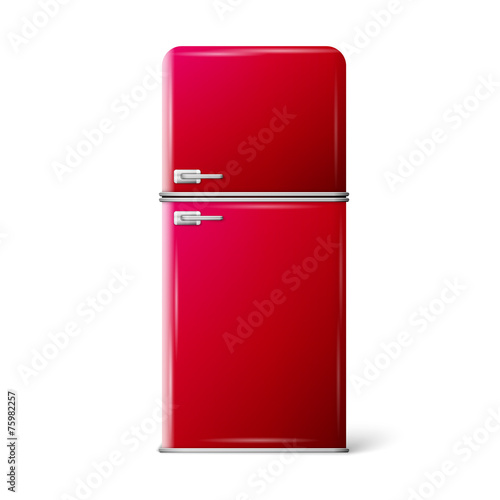 red retro refrigerator