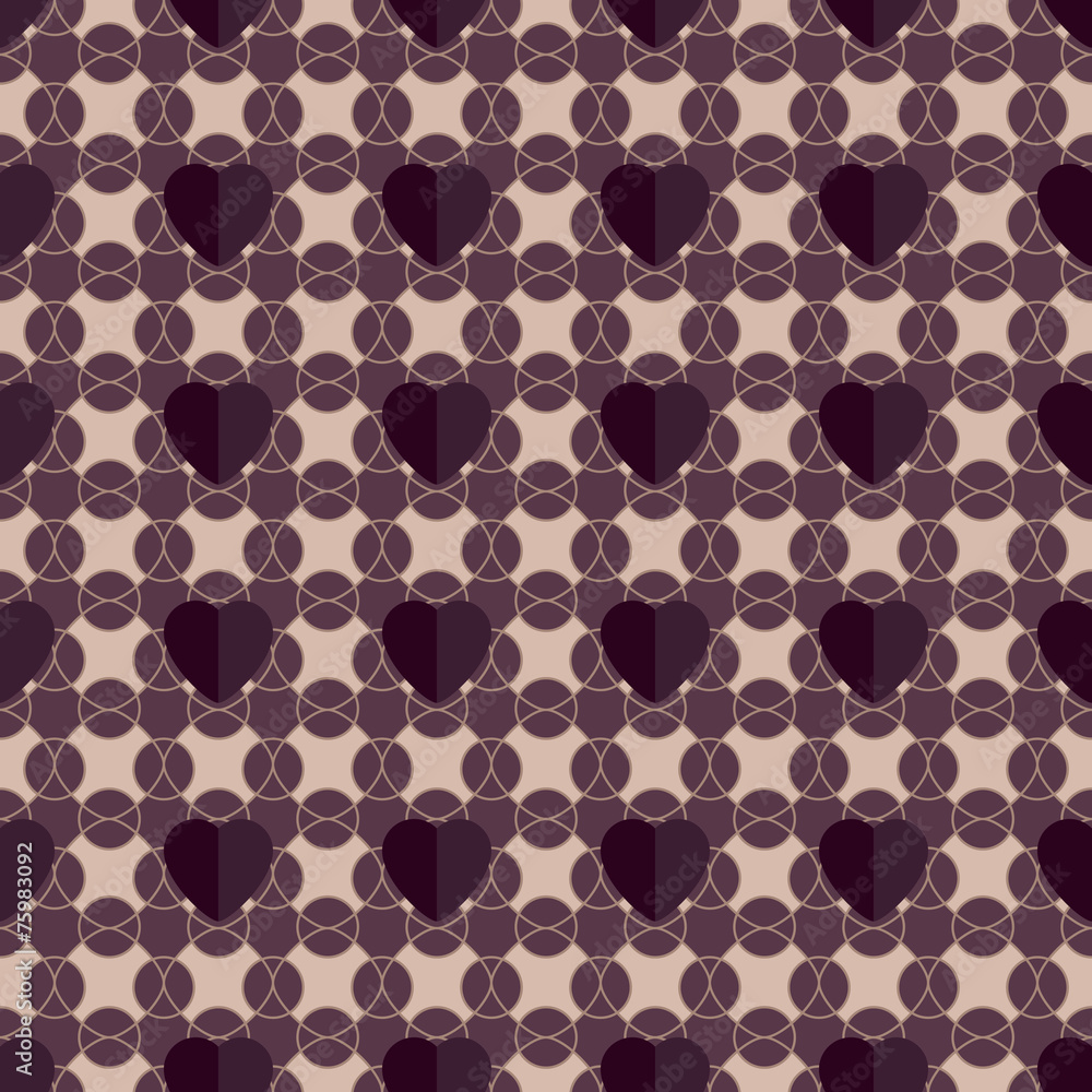 Abstract geometric seamless pattern with hearts Abstract geometric seamless pattern with hearts