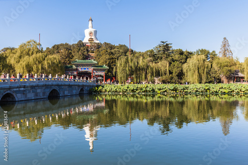 The white tower in Beihai Park, Beijing