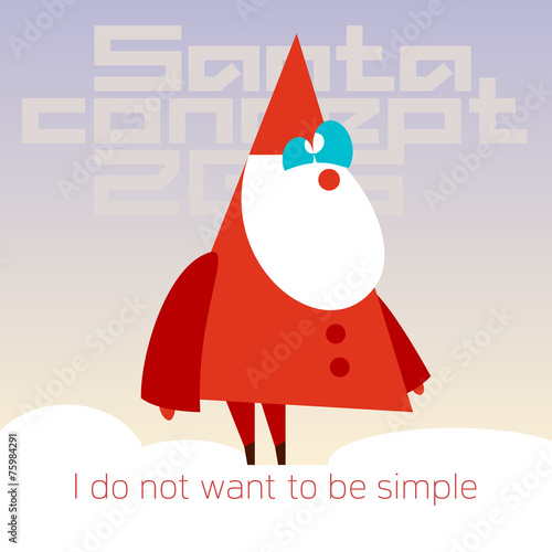 Clean and modern concept of a flat Santa Claus
