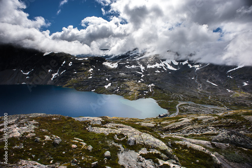 The summer view of Trolltunga in Odda, Norway