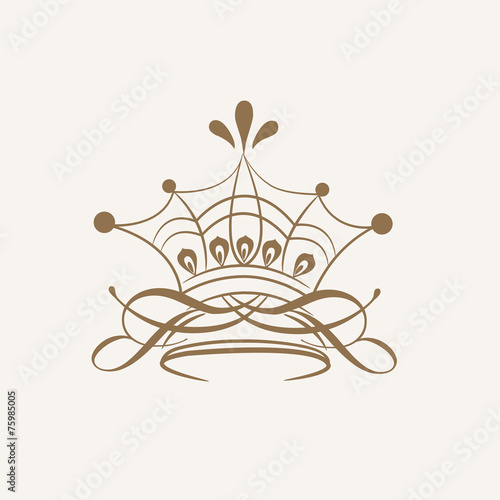 Beautiful crown design on grey background.