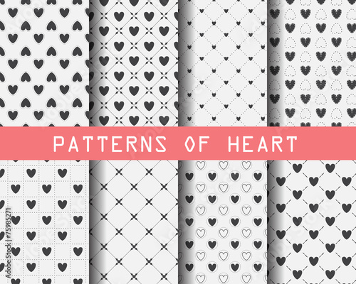 black and white heart seaml...
