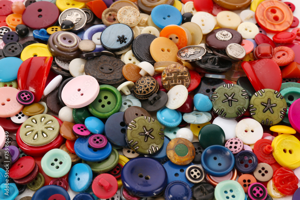 Various of colorful sewing buttons, macro view Various of colorful sewing buttons, macro view