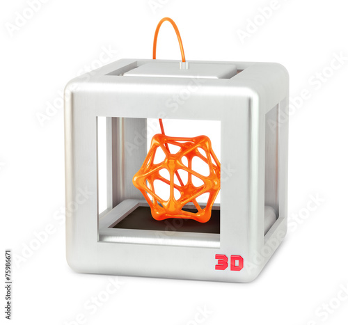 3D printer isolated on white