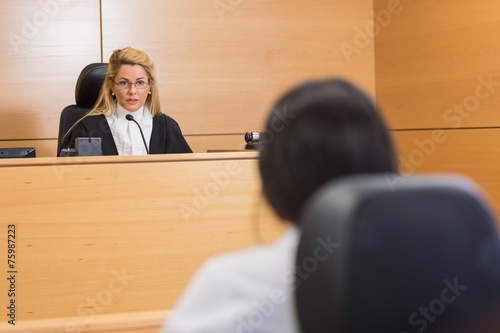 Lawyer listening to the judge