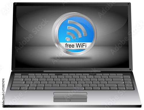 Laptop mit free WiFi Wlan Button