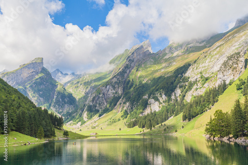 Seealpsee (lake) and the Alpstein massif