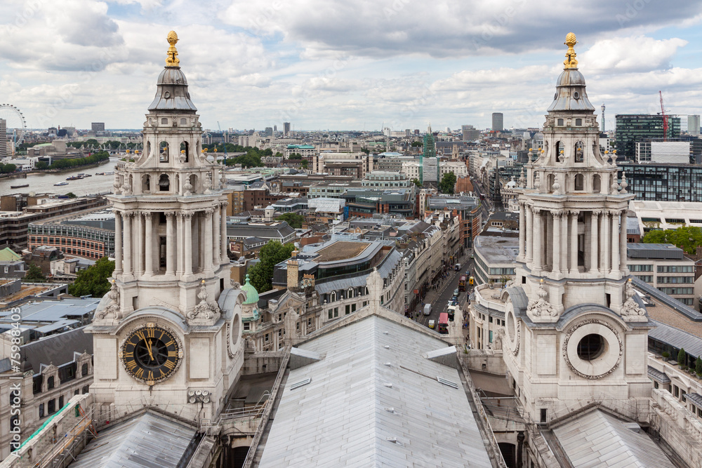 Aerial view of London from St Paul's Cathedral