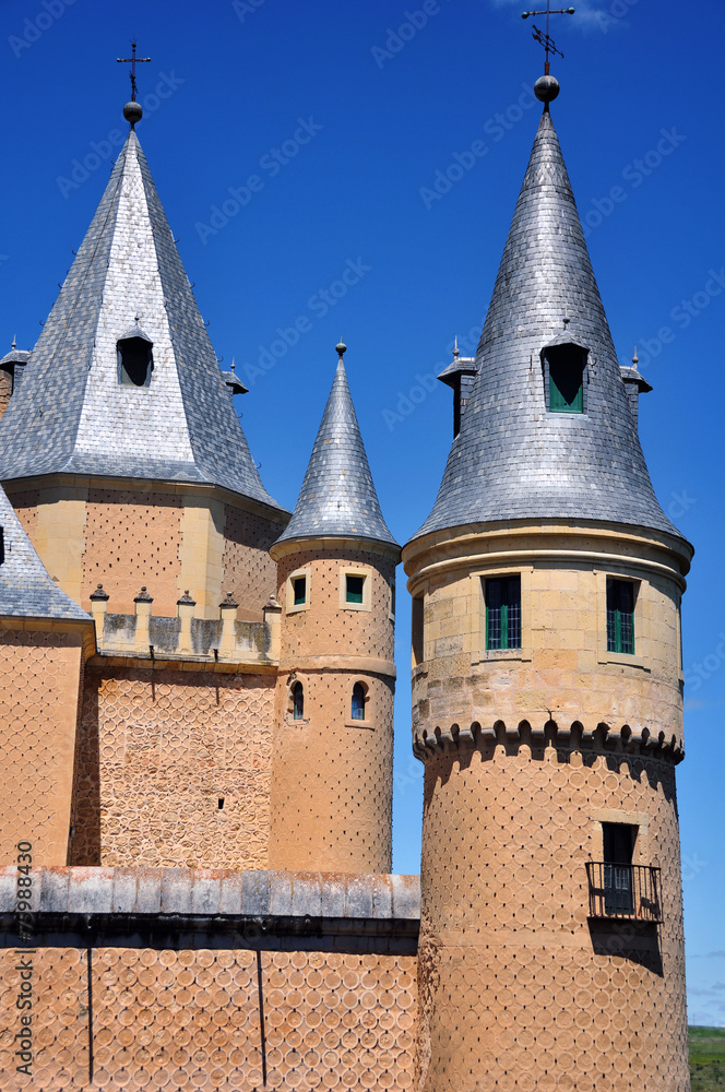 Towers of Alcazar of Segovia, Spain