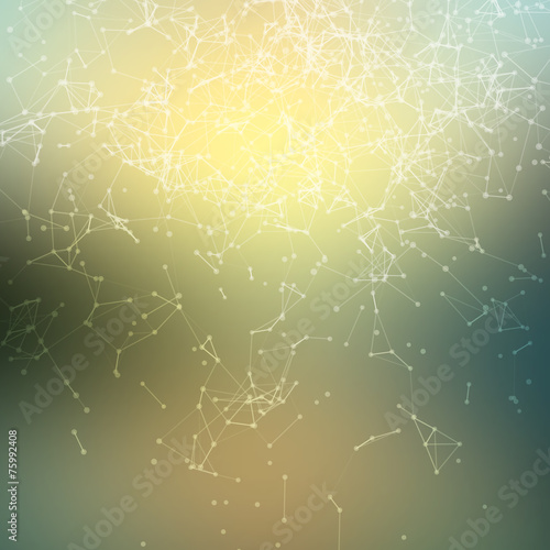 Fresh summer abstract background. Connecting dots with lines
