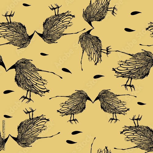 birds seamless pattern