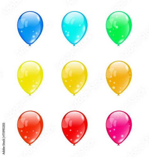 Set colorful balloons isolated on white background (1)