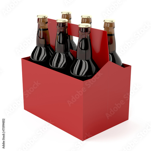 Obraz na plátně Dark beer bottles