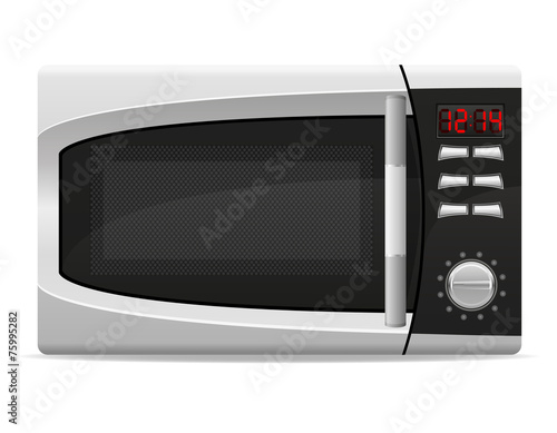 microwave oven with electronically controlled vector illustratio