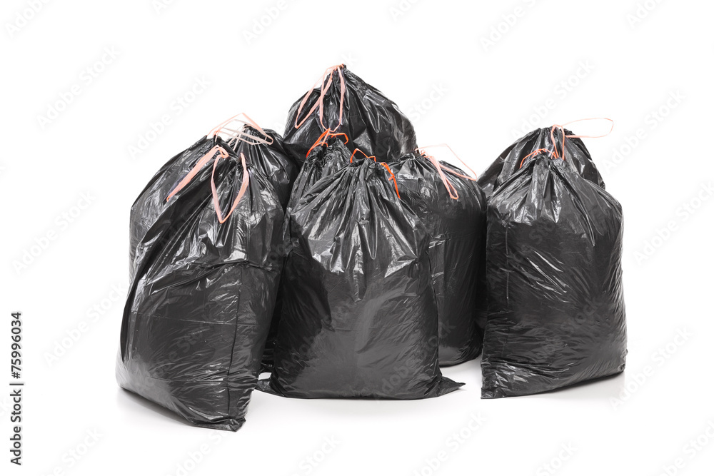 Bunch of garbage bags isolated on white background Bunch of garbage bags isolated on white background