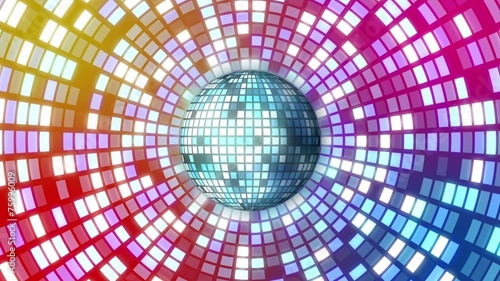 disco ball spinning and shining with lights