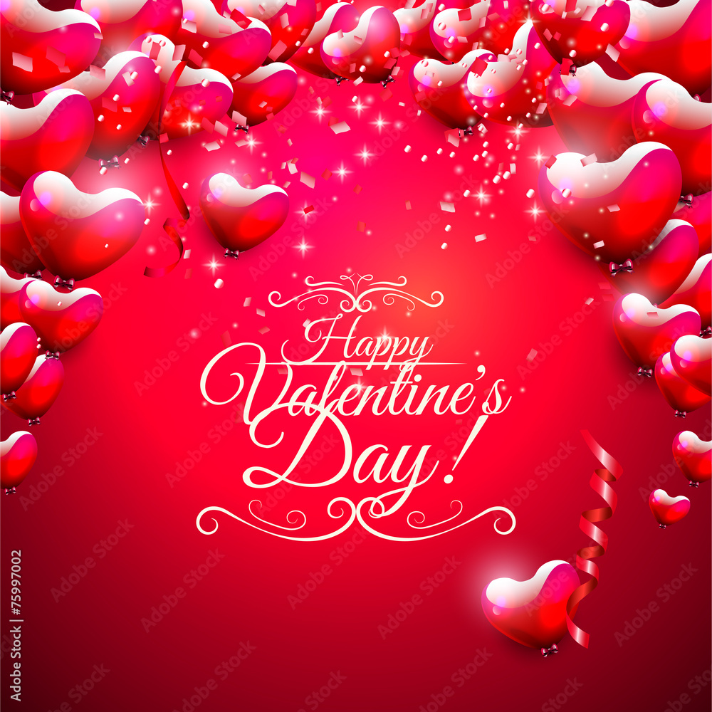 Valentine's Day greeting card - obrazy, fototapety, plakaty 