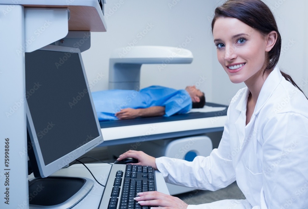 Portrait of a smiling doctor in radiography room Portrait of a smiling doctor in radiography room