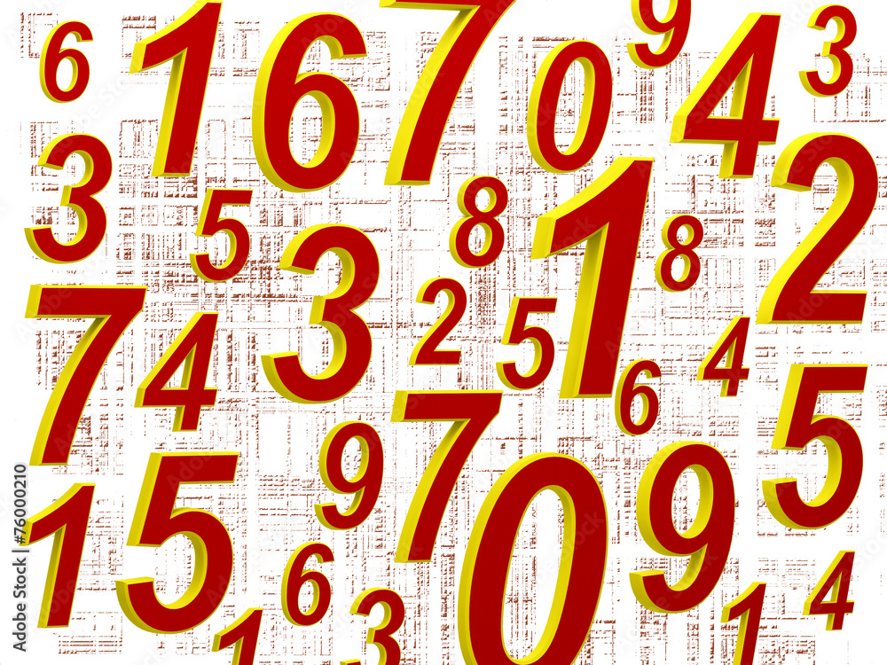 Numbers composition on the grunge background Numbers composition on the grunge background