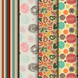 set of seamless abstract pattern in retro style