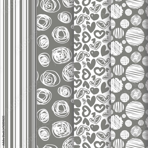 set of seamless abstract pattern in retro style