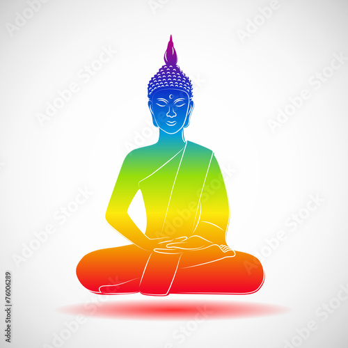 buddha regenbogenfarben