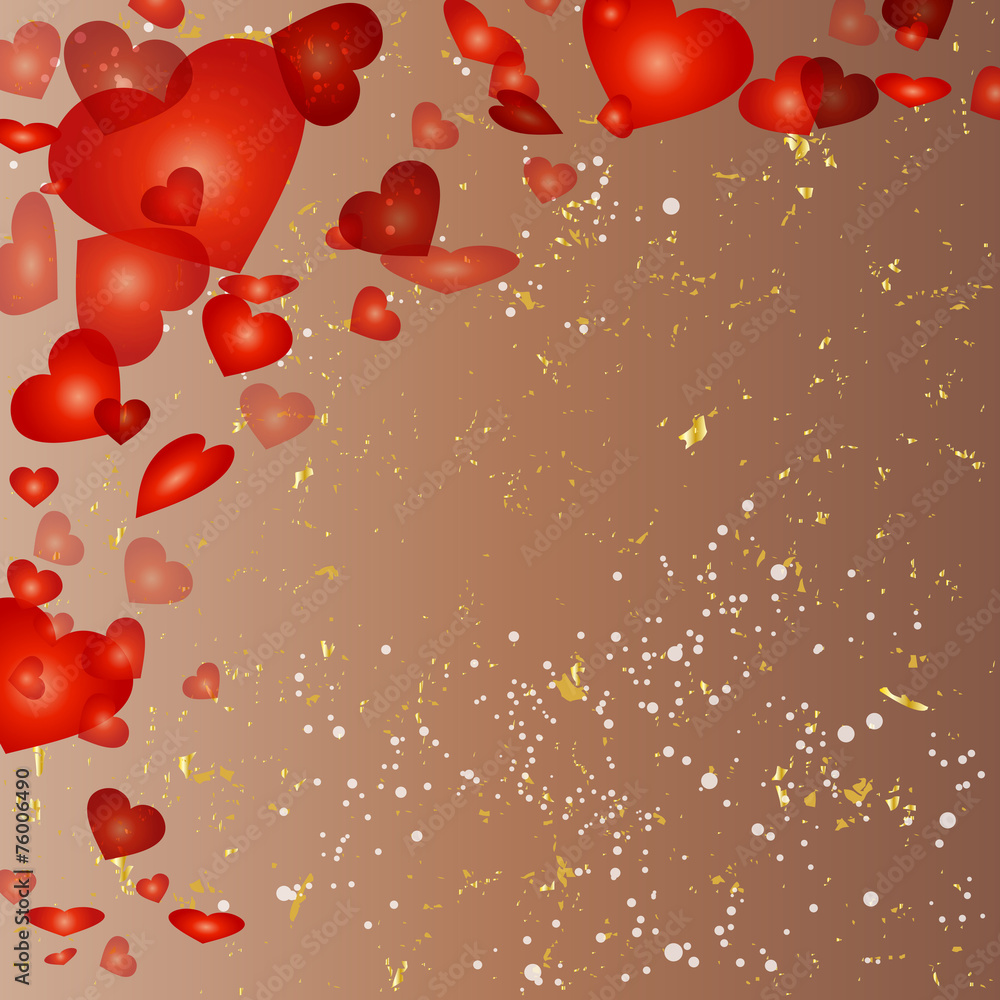 Obraz premium バレンタインデー ハート舞い散る