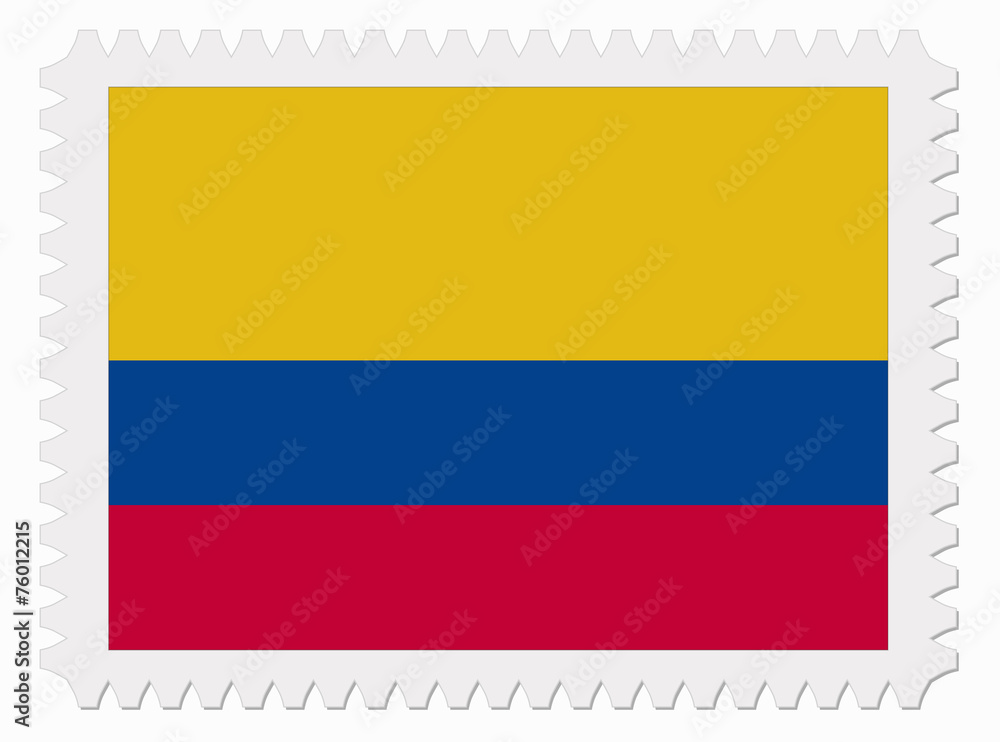 Fototapeta premium Colombia flag stamp