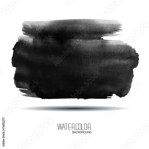 Black watercolor banner - vector illustration.