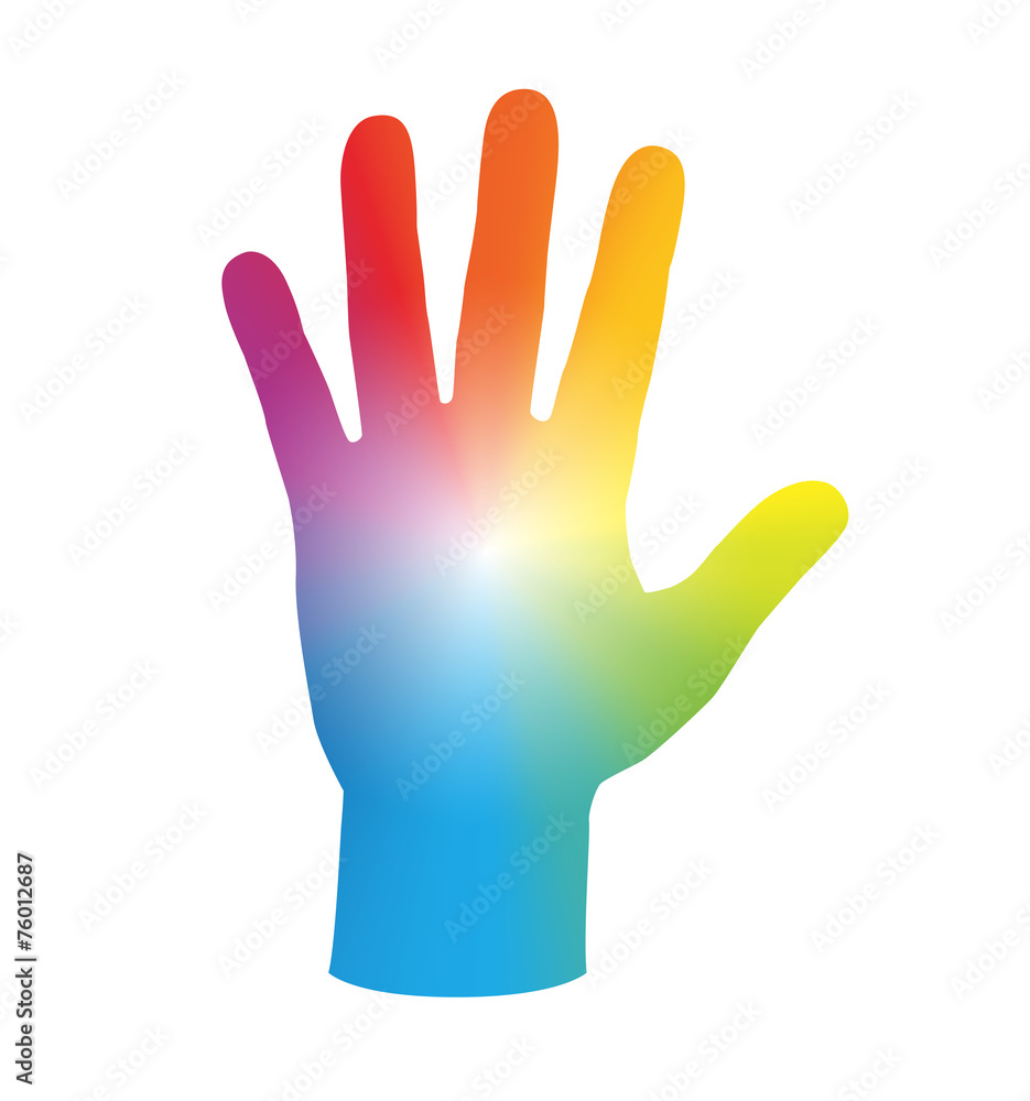 Hand Palm Rainbow Colors Hand Palm Rainbow Colors