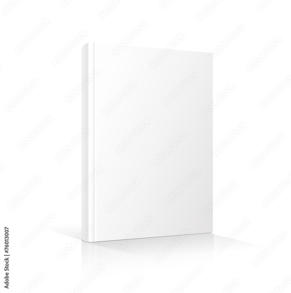 Blank vertical book cover template standing on white surface Blank vertical book cover template standing on white surface