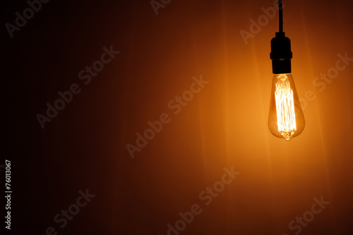 vintage electric bulb lamp with warm light